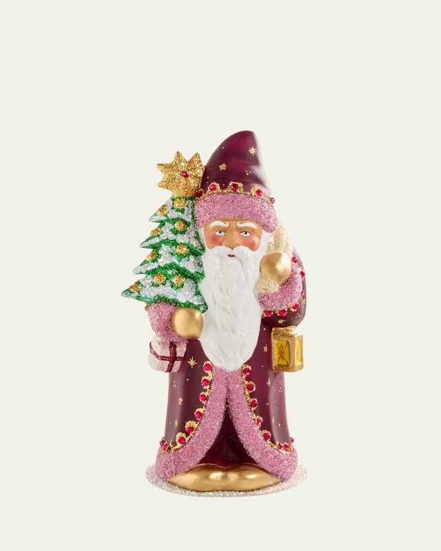 Santa with Lantern Figurine